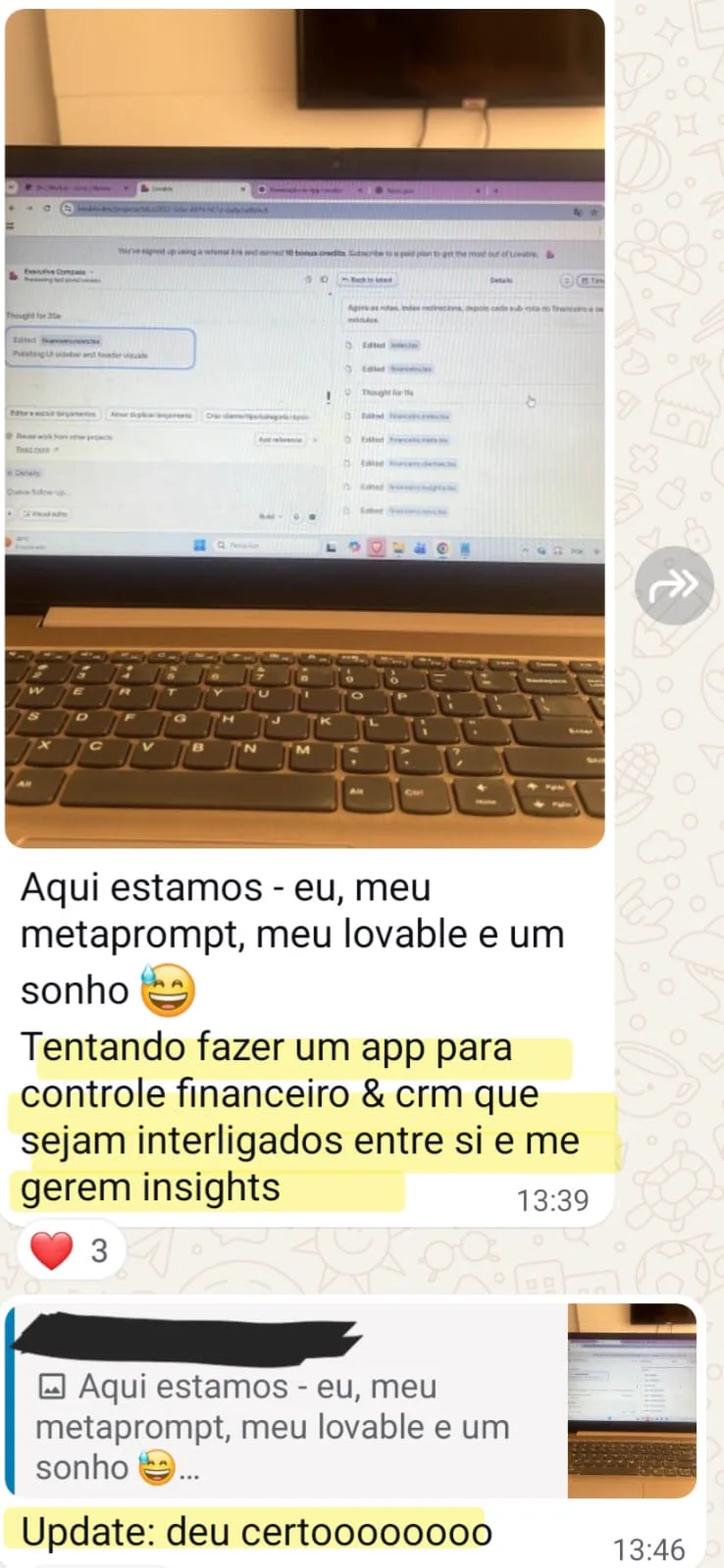 Depoimento de aluna: App de controle financeiro e CRM feito com IA
