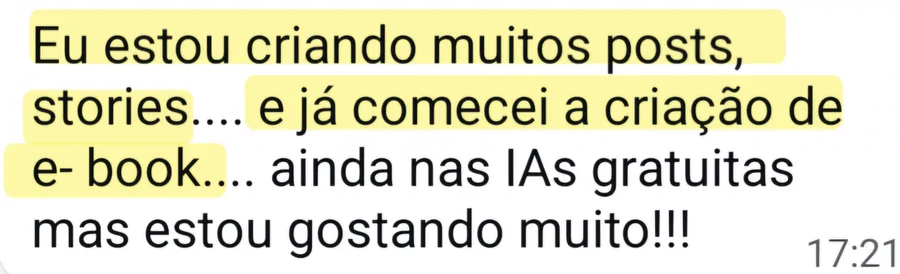Depoimento de aluna: Criando posts, stories e e-book