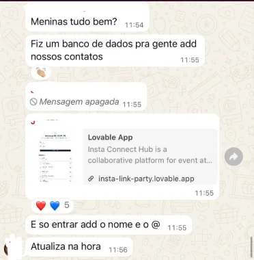 Depoimento de aluna: Banco de dados criado pela aluna