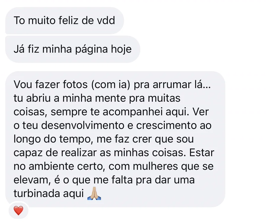 Depoimento de aluna: Já fez a própria página